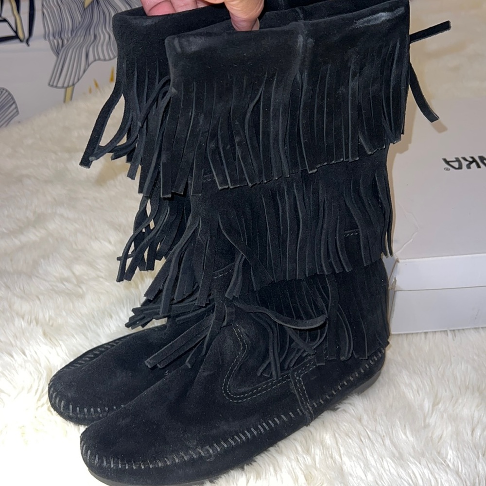 Minnetonka 3 Layer Fringe Boots - image 2
